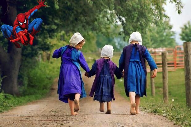 three-amish-girls
