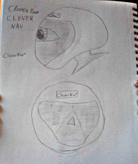 A small diagram of the CleverNav I sketched out. Above is the eye and side view, below is the map and front view.
